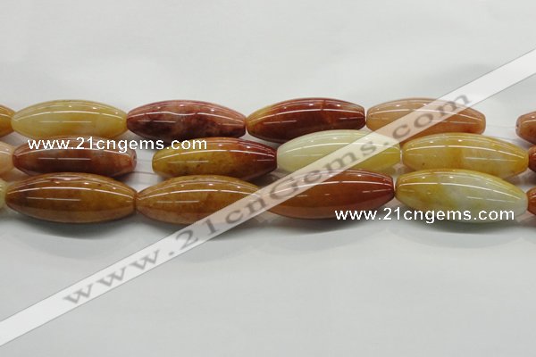 CYJ410 15.5 inches 18*45mm rice yellow jade gemstone beads