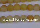 CYJ601 15.5 inches 6mm round matte yellow jade beads wholesale