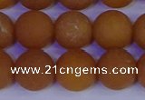 CYJ614 15.5 inches 12mm round matte yellow jade beads wholesale