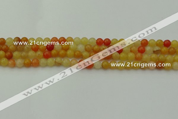 CYJ620 15.5 inches 4mm round yellow jade beads wholesale