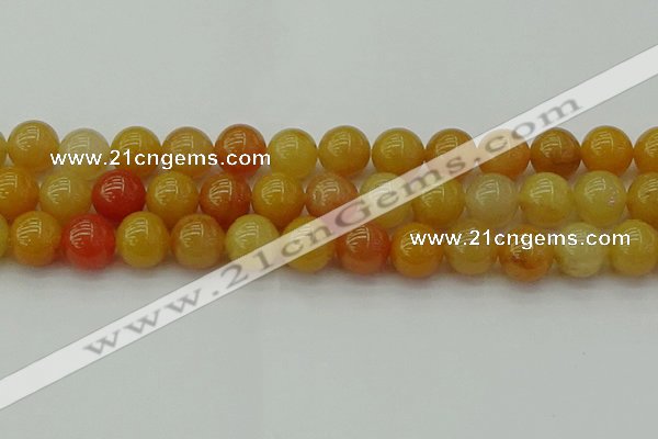 CYJ625 15.5 inches 14mm round yellow jade beads wholesale