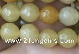 CYJ631 15.5 inches 6mm faceted round yellow jade beads wholesale