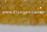 CYJ638 15.5 inches 4mm faceted round yellow jade beads wholesale