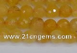 CYJ639 15.5 inches 6mm faceted round yellow jade beads wholesale