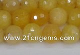 CYJ641 15.5 inches 10mm faceted round yellow jade beads wholesale