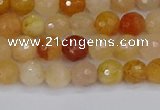 CYJ645 15.5 inches 4mm faceted round mixed yellow jade beads