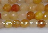 CYJ646 15.5 inches 6mm faceted round mixed yellow jade beads