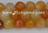 CYJ647 15.5 inches 8mm faceted round mixed yellow jade beads