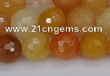 CYJ649 15.5 inches 12mm faceted round mixed yellow jade beads