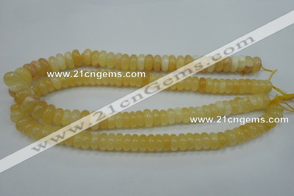 CYJ65 15.5 inches 6*12mm rondelle yellow jade beads wholesale