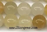 CYJ657 15 inches 8mm round yellow jade beads