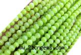 CYJ685 15 inches 4mm round dyed yellow jade beads wholesale
