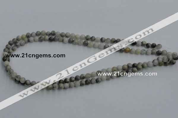 CYQ02 15.5 inches 6mm round natural pyrite quartz beads wholesale