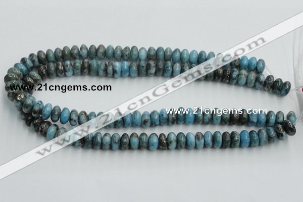 CYQ54 15.5 inches 6*12mm rondelle dyed pyrite quartz beads wholesale