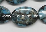 CYQ57 15.5 inches 22*30mm oval dyed pyrite quartz beads wholesale