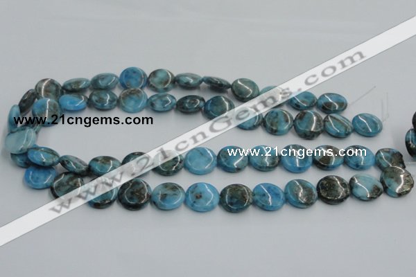 CYQ58 15.5 inches 16mm flat round dyed pyrite quartz beads wholesale