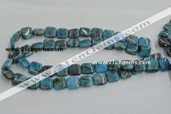 CYQ59 15.5 inches 16*16mm square dyed pyrite quartz beads wholesale