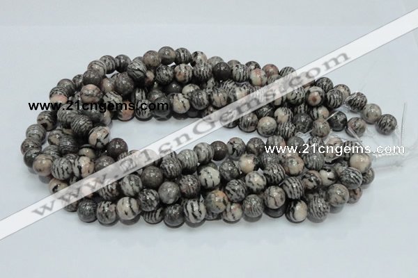 CZJ06 16 inches 12mm round zebra jasper gemstone beads Wholesale