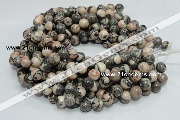 CZJ07 16 inches 14mm round zebra jasper gemstone beads Wholesale