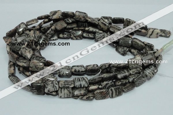 CZJ10 16 inches 12*16mm rectangle zebra jasper gemstone beads