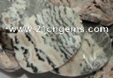 CZJ11 16 inches 30*40mm waved oval zebra jasper gemstone beads