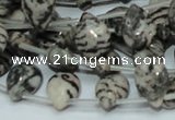 CZJ12 16 inches 10*14mm flat teardrop zebra jasper gemstone beads