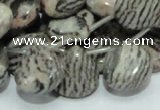 CZJ14 16 inches 16*16mm flat teardrop zebra jasper gemstone beads