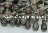 CZJ15 16 inches 6*8mm teardrop zebra jasper gemstone beads wholesale