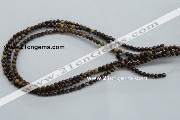 CZJ168 15.5 inches 4mm round iron zebra jasper beads wholesale