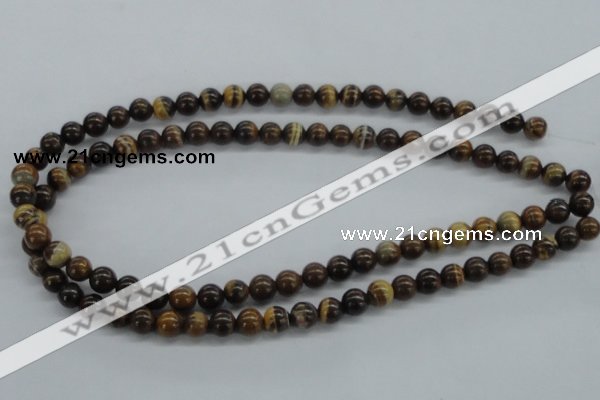 CZJ170 15.5 inches 8mm round iron zebra jasper beads wholesale