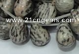 CZJ18 16 inches 13*18mm teardrop zebra jasper gemstone beads wholesale