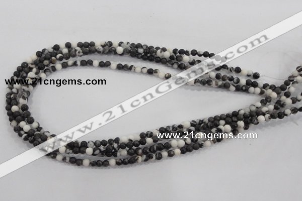 CZJ201 15.5 inches 4mm round black & white zebra jasper beads