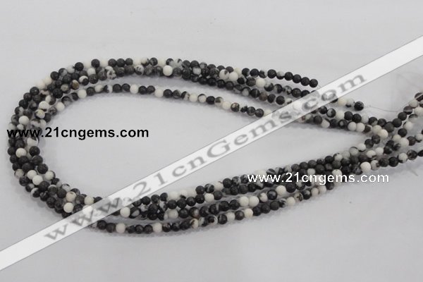 CZJ202 15.5 inches 6mm round black & white zebra jasper beads