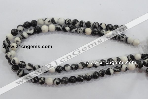 CZJ204 15.5 inches 10mm round black & white zebra jasper beads