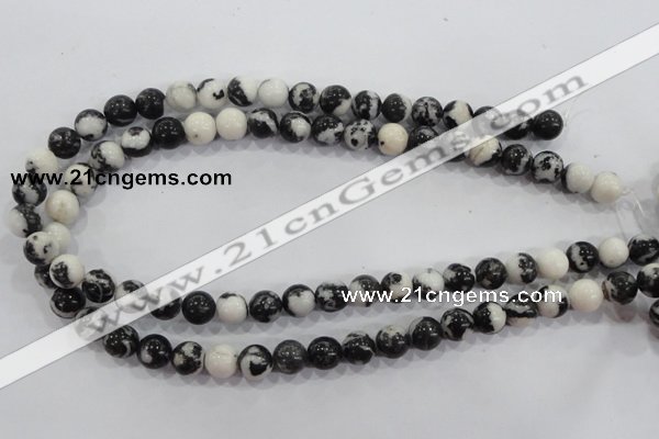 CZJ205 15.5 inches 12mm round black & white zebra jasper beads