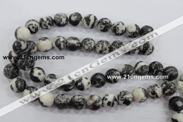 CZJ208 15.5 inches 18mm round black & white zebra jasper beads