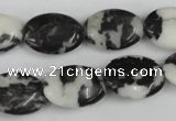 CZJ220 15.5 inches 13*18mm oval black & white zebra jasper beads