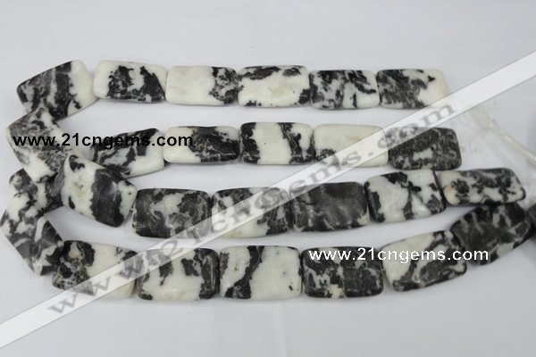 CZJ228 15.5 inches 20*30mm rectangle black & white zebra jasper beads