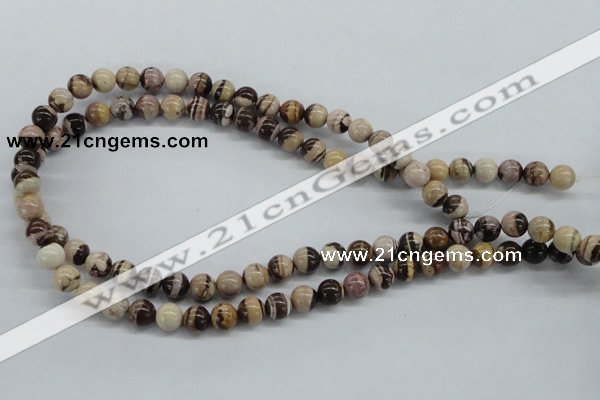 CZJ250 15.5 inches 8mm round zebra jasper beads wholesale