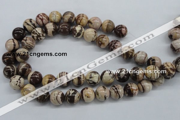 CZJ254 15.5 inches 16mm round zebra jasper beads wholesale