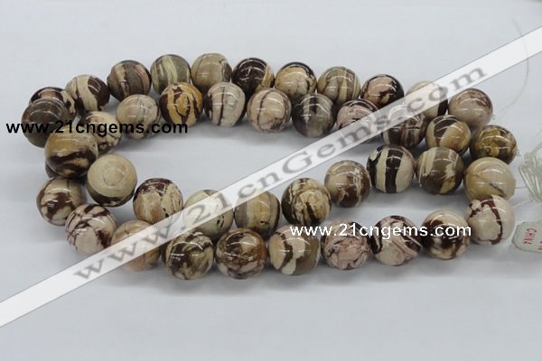 CZJ256 15.5 inches 20mm round zebra jasper beads wholesale