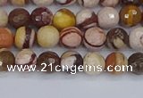 CZJ279 15.5 inches 6mm faceted round zebra jasper beads