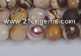 CZJ280 15.5 inches 8mm faceted round zebra jasper beads