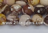 CZJ281 15.5 inches 10mm faceted round zebra jasper beads