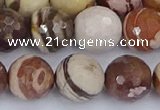 CZJ282 15.5 inches 12mm faceted round zebra jasper beads