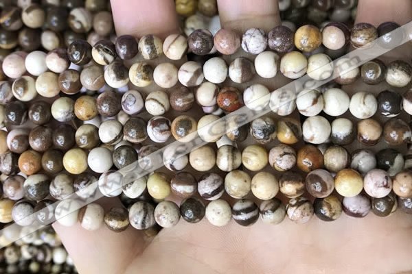 CZJ291 15.5 inches 6mm round brown zebra jasper beads wholesale