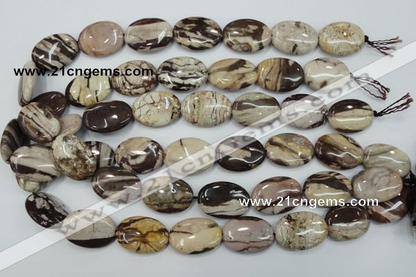 CZJ302 15.5 inches 18*25mm oval zebra jasper beads wholesale