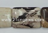 CZJ303 15.5 inches 22*30mm rectangle zebra jasper beads wholesale