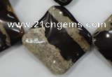 CZJ304 15.5 inches 28*28mm wavy diamond zebra jasper beads wholesale