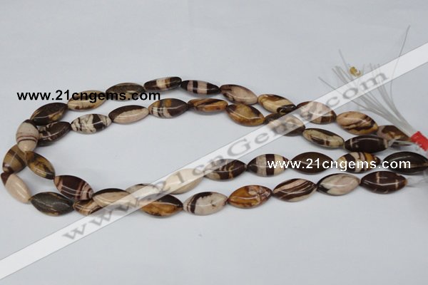 CZJ354 15.5 inches 10*20mm marquise zebra jasper beads wholesale